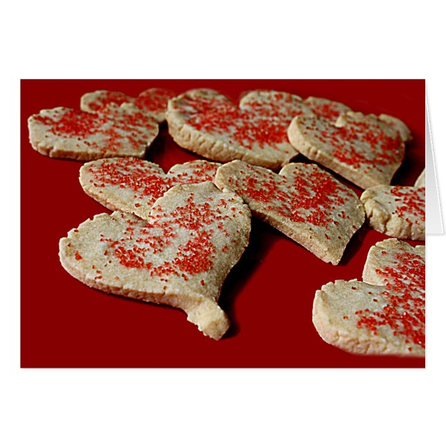 Valentine Heart Sugar Cookies Image Card (Vorderseite (Horizontal))