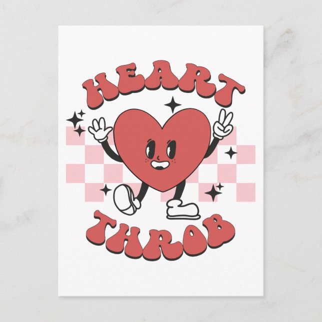 Valentine Heart Throb Postkarte (Vorderseite)