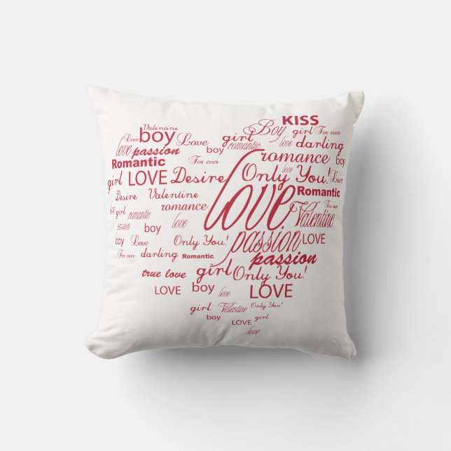 Valentine Heart Throw Kissen (Vorderseite)