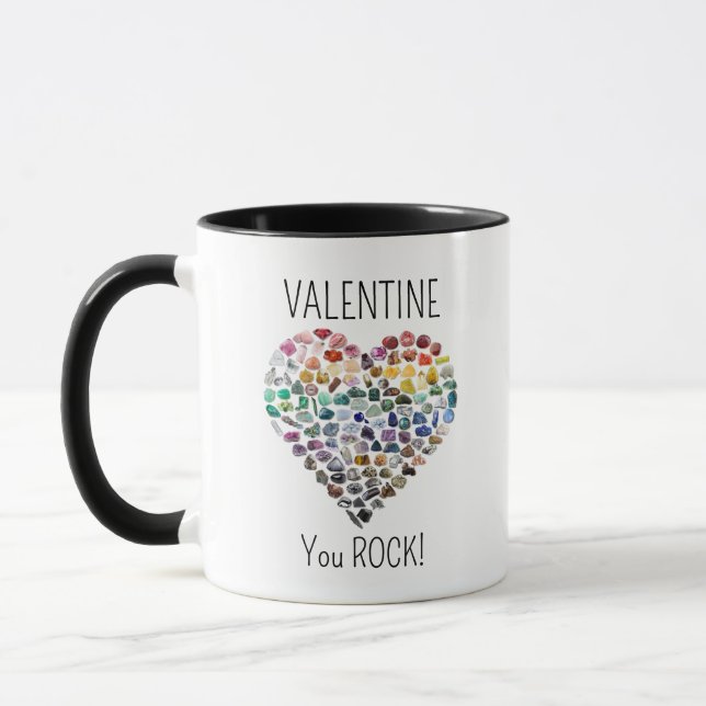 Valentine Heart You ROCK 100+ Kristallsteine Tasse (Links)