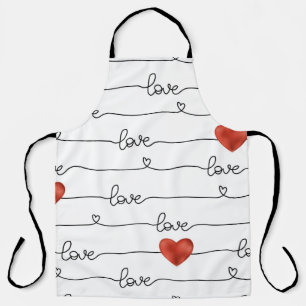 Valentine Hearts: 3D Line Design Schürze