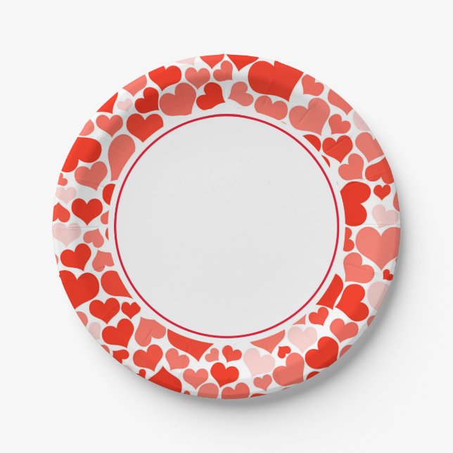 Valentine Hearts 7" Paper Tellers Pappteller (Vorderseite)