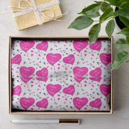 Valentine Hearts and Arrows Pink Pattern Seidenpapier