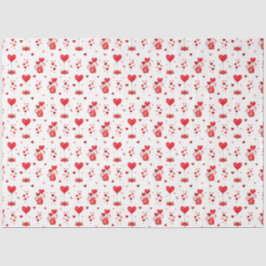Valentine Hearts and Balloons on White Seidenpapier