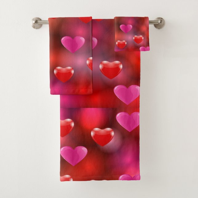 Valentine Hearts Badhandtuch Set (Insitu)