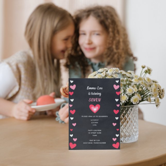 Valentine Hearts Birthday Einladung (Von Creator hochgeladen)