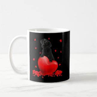 Valentine Hearts Black Labrador Dog T-Shirt Kaffeetasse