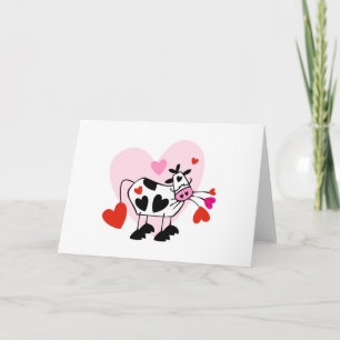 Valentine Hearts Cow Feiertagskarte