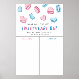 Valentine Hearts Gender Reveal Stimmzeichen Poster