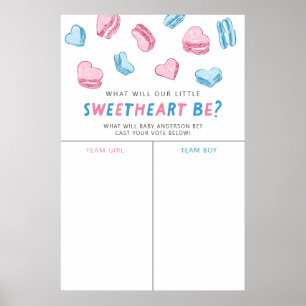 Valentine Hearts Gender Reveal Stimmzeichen Poster