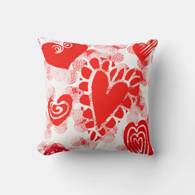Valentine Hearts Holiday Throw Kissen (Vorderseite)