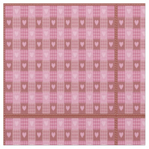 Valentine Hearts Kariert Stoff