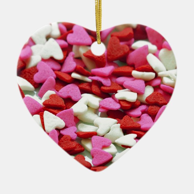 Valentine Hearts Keramikornament (Vorne)