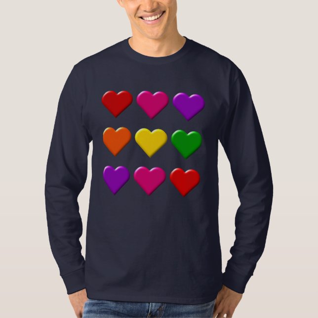 Valentine Hearts Long Sleeve T - Shirt (Vorderseite)