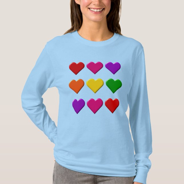 Valentine Hearts Long Sleeve T - Shirt (Vorderseite)