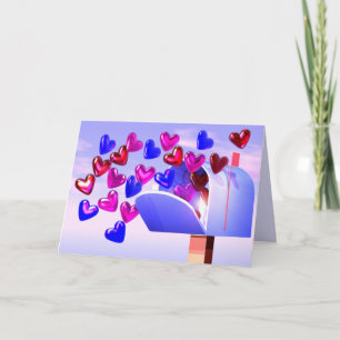 Valentine Hearts Mailbox Feiertagskarte