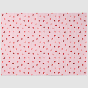 Valentine Hearts on Pink Seidenpapier