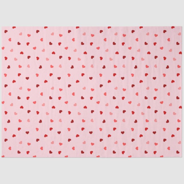 Valentine Hearts on Pink Seidenpapier (Vorderseite)