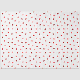 Valentine Hearts on White Seidenpapier