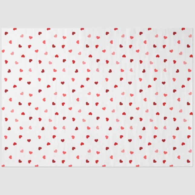 Valentine Hearts on White Seidenpapier (Vorderseite)