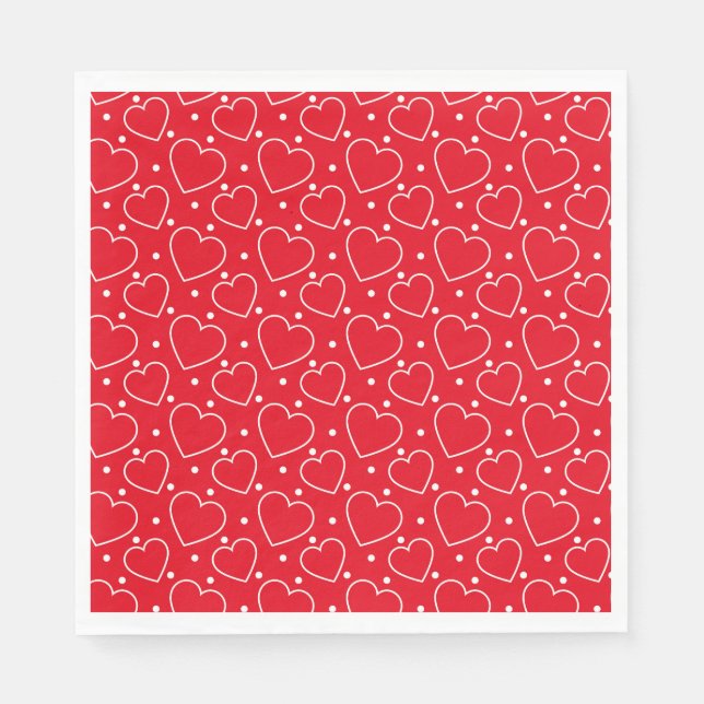 Valentine Hearts Paper Napkins Serviette (Vorderseite)