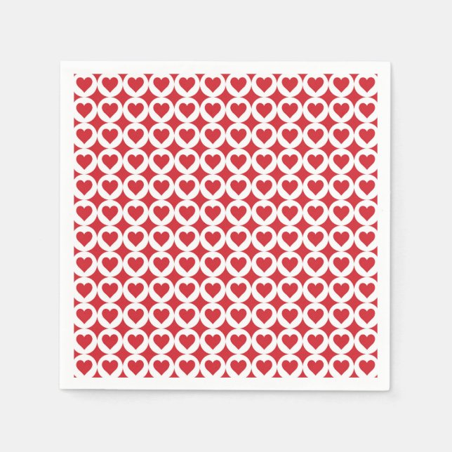 Valentine Hearts Paper Napkins Serviette (Vorderseite)