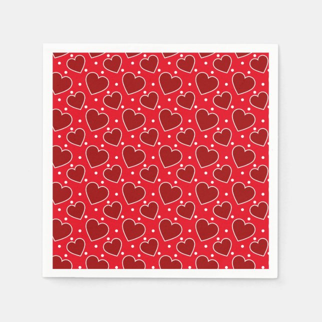 Valentine Hearts Paper Napkins Serviette (Vorderseite)