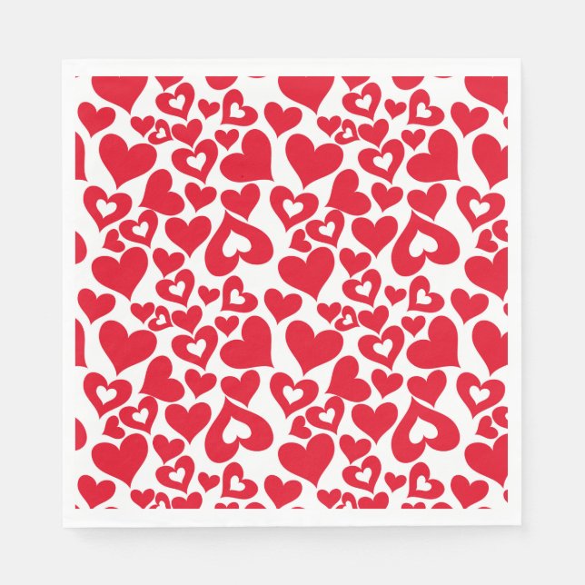 Valentine Hearts Paper Napkins Serviette (Vorderseite)
