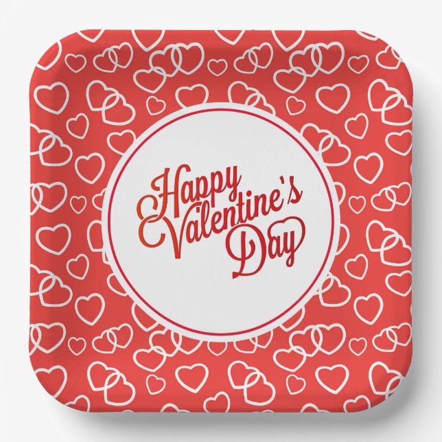 Valentine Hearts Paper Tellers Pappteller (Vorderseite)