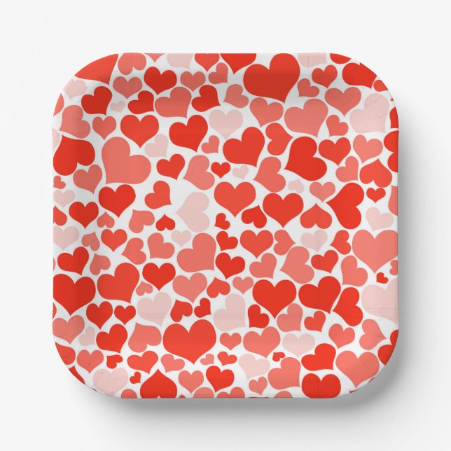 Valentine Hearts Paper Tellers Pappteller (Vorderseite)