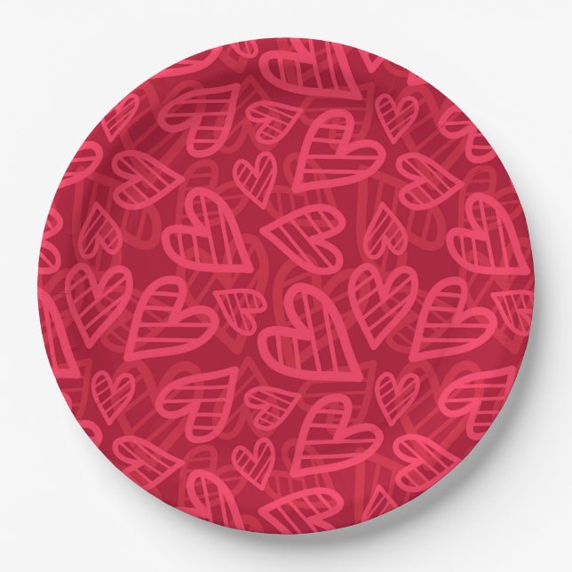 Valentine Hearts Paper Tellers Pappteller (Vorderseite)