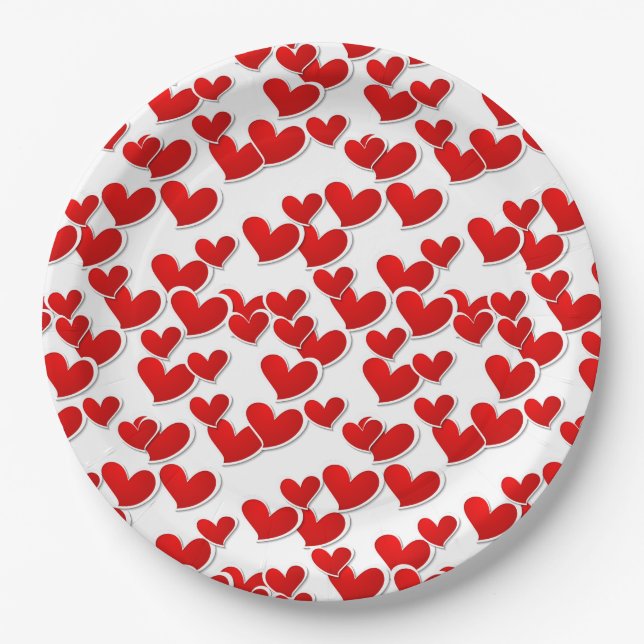 Valentine Hearts Paper Tellers Pappteller (Vorderseite)
