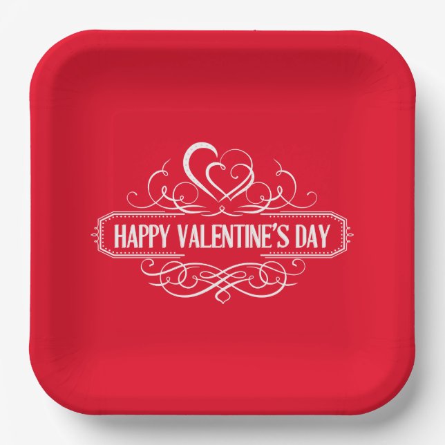 Valentine Hearts Paper Tellers Pappteller (Vorderseite)