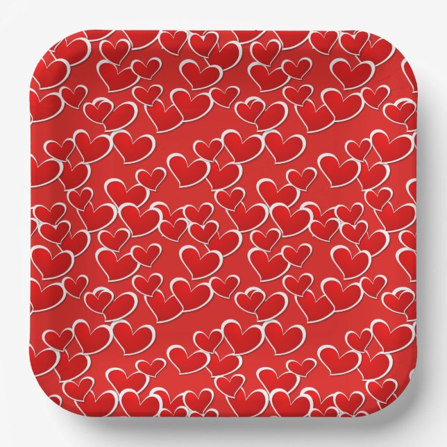 Valentine Hearts Paper Tellers Pappteller (Vorderseite)
