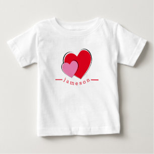 Valentine Hearts Personalisiert Baby Baby T-shirt
