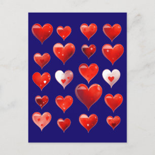 Valentine Hearts Postkarte
