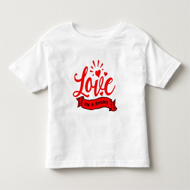 Valentine Hearts Quote Liebe Kleinkind T-shirt (Vorderseite)