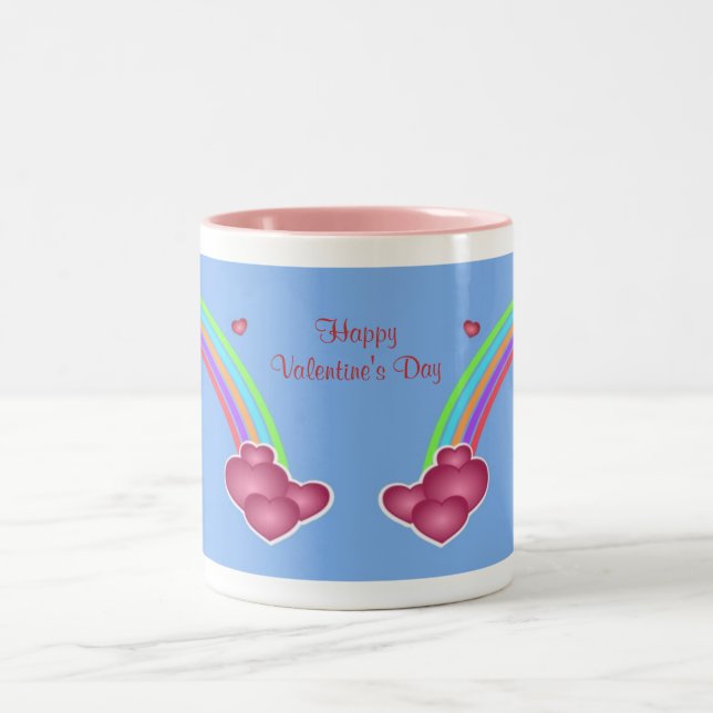 Valentine Hearts Rainbow Tasse (Mittel)