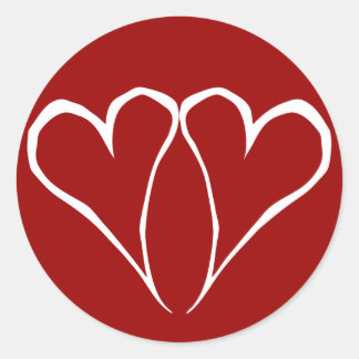 Valentine Hearts Red Sticker