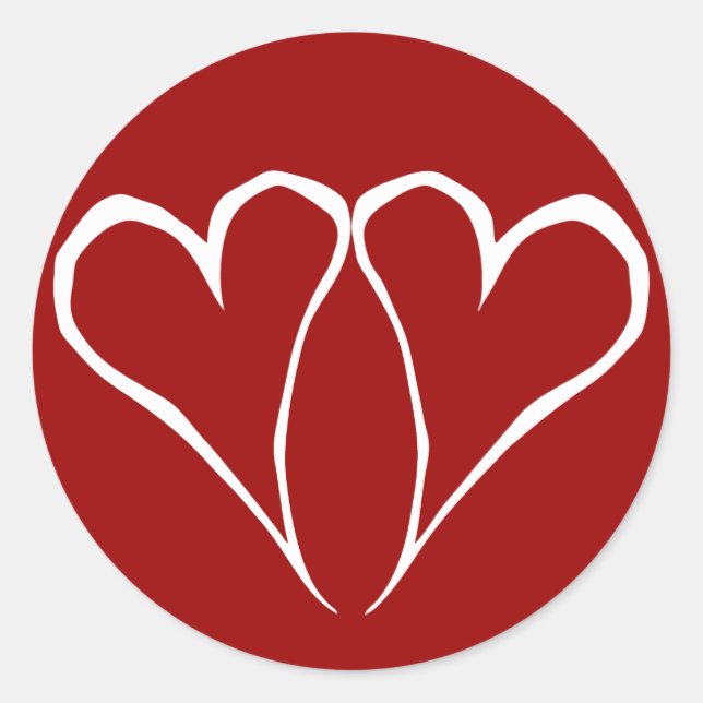 Valentine Hearts Red Sticker (Vorderseite)