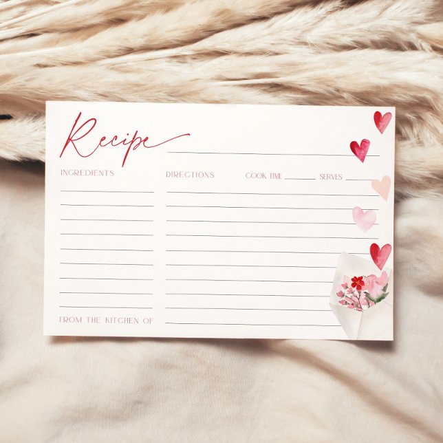 Valentine Hearts Rezept Card für Brautparty Einladung (Von Creator hochgeladen)