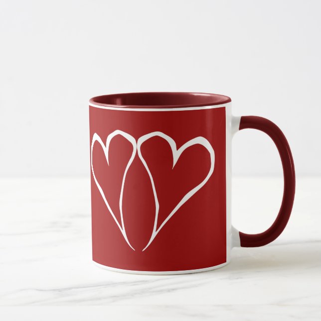 Valentine Hearts Rote Tasse (Rechts)