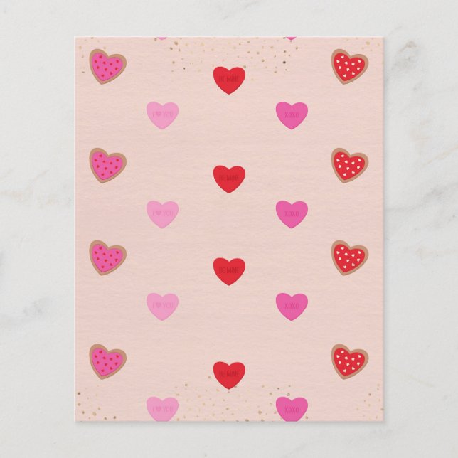 Valentine Hearts Scrapbook Paper (Vorderseite)
