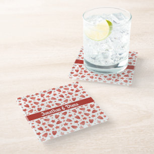 Valentine Hearts & Stars Muster Glasuntersetzer 
