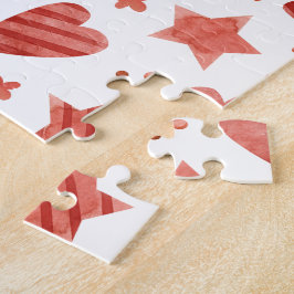 Valentine Hearts & Stars Muster Jigsaw Puzzle