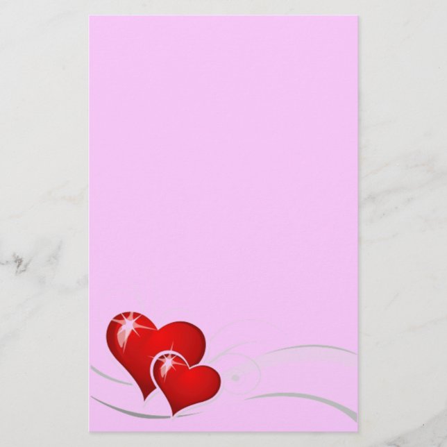 Valentine Hearts Stationery Briefpapier (Vorderseite)