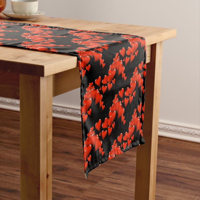 Valentine Hearts Table Runner Kurzer Tischläufer (Beispiel)