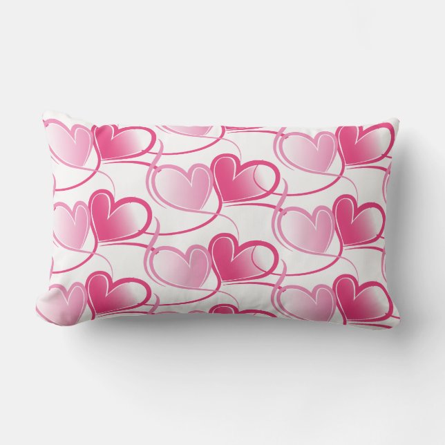 Valentine Hearts Throw Kissen (Vorderseite)