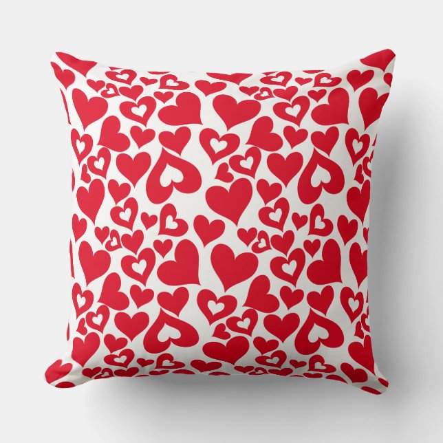 Valentine Hearts Throw Kissen (Vorderseite)