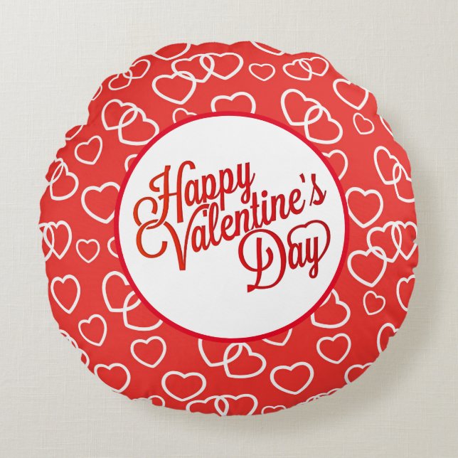 Valentine Hearts Throw Kissen (Vorderseite)